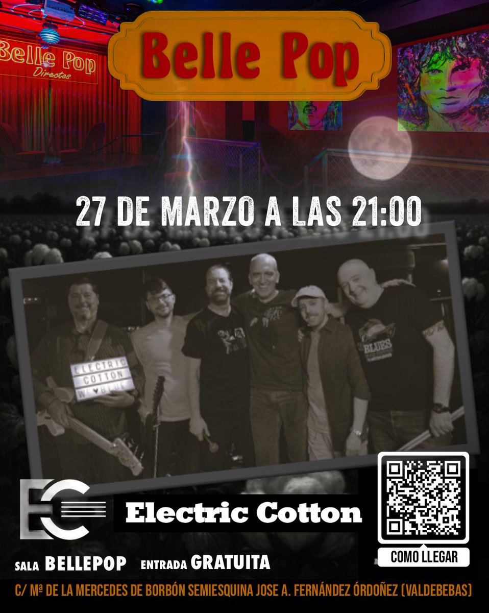 rufusmv's tweet photo. Os paso una sugerencia para el próximo 27 de marzo (viernes): un compañero de mi club de motos da un concierto con su grupo ELECTRIC COTTON https://t.co/0VkCdxEZpx
en la sala BELLEPOP . Si vivís en Madrid y os mola el rock &amp; blues, no os lo podéis perder !! https://t.co/pbblscRf2P