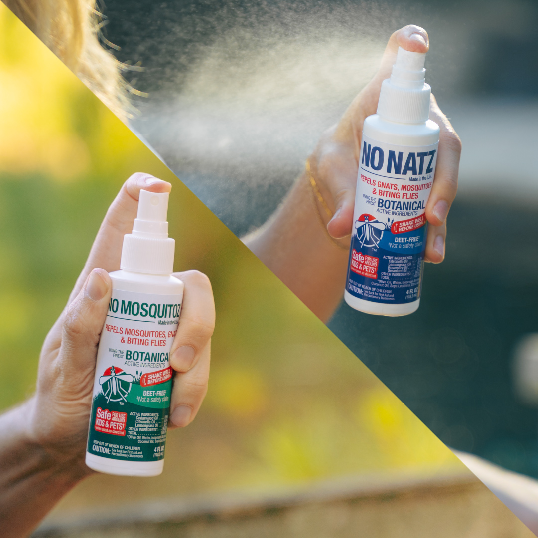 nonatzproducts's tweet photo. Outdoor plans? Don't forget No Natz® and No Mosquitoz®! 
🌿 Made with the finest botanical active ingredients. 
🐶 Safe for use around kids &amp; pets, when used as directed.
✅ Repels gnats, mosquitoes and biting flies. https://t.co/5FVzYKceea