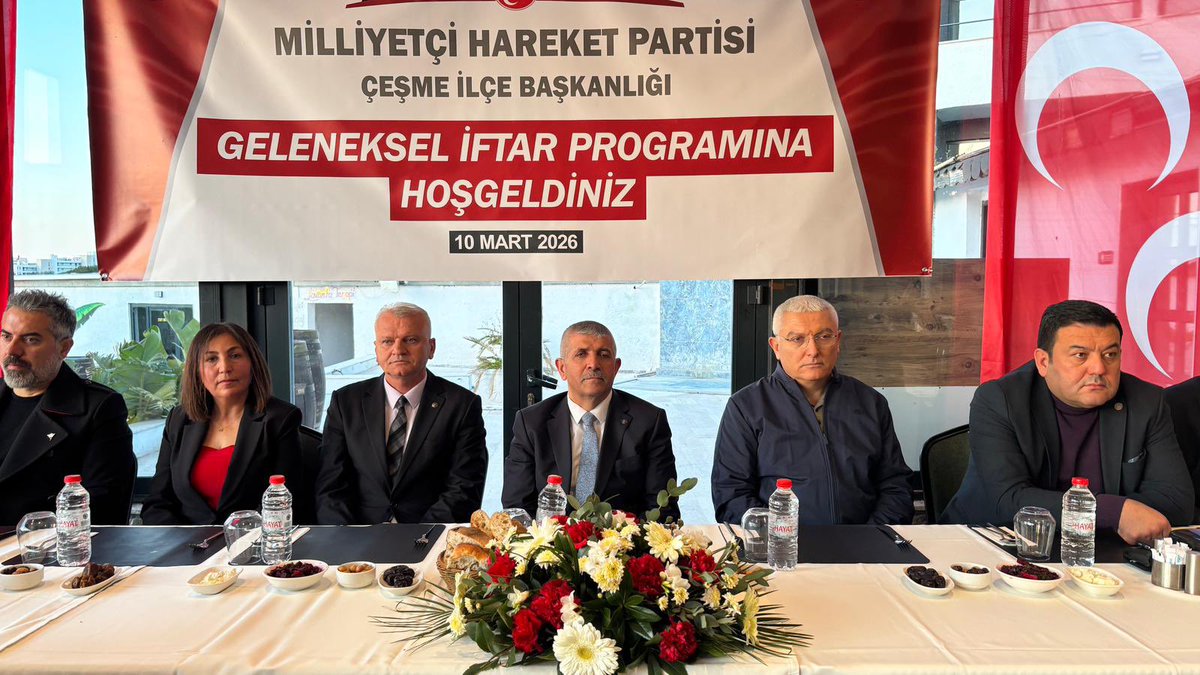 VeyselSahinMhp's tweet photo. Çeşme İlçe Teşkilatımızın düzenlediği Birlik ve Beraberlik iftarına İl Yöneticilerimiz ile birlikte katıldık.

Ramazan’ın bereketini ve paylaşma ruhunu aynı sofrada hissettiğimiz bu anlamlı buluşmada, birlik ve beraberliğimizin kıymetini bir kez daha idrak ettik.

Bu güzel organizasyonda emeği geçen İlçe Başkanımız Galip Uluçam, Yönetim Kurulu Üyeleri ve Meclis Üyelerimize gönülden teşekkür ediyorum.
