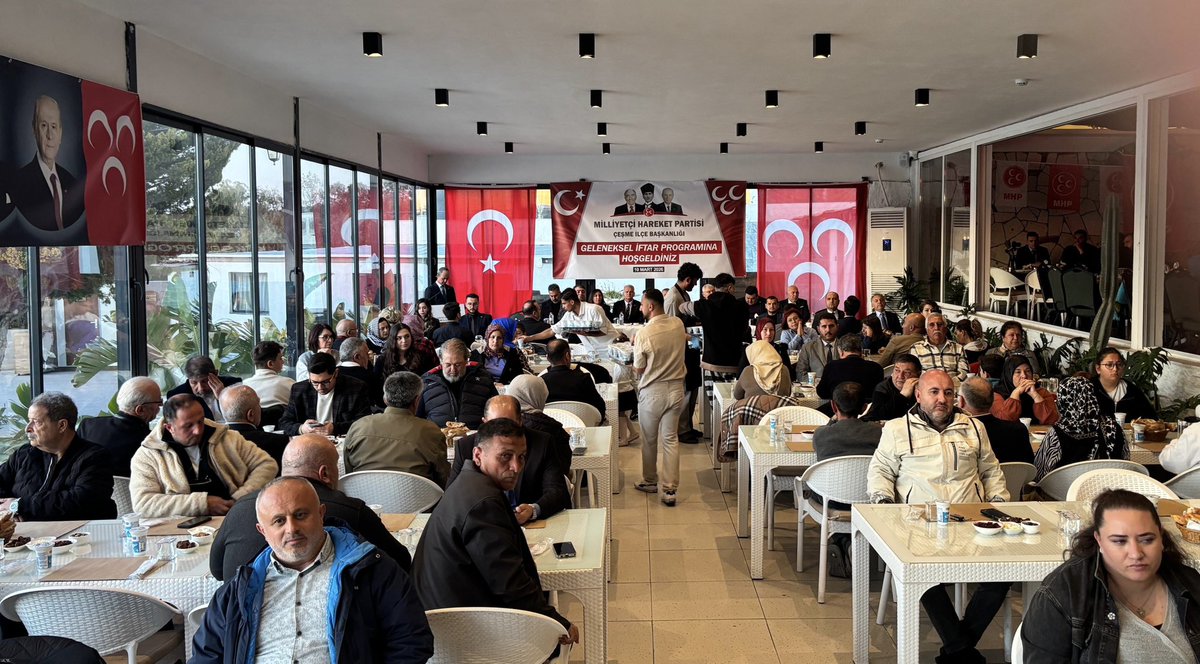 VeyselSahinMhp's tweet photo. Çeşme İlçe Teşkilatımızın düzenlediği Birlik ve Beraberlik iftarına İl Yöneticilerimiz ile birlikte katıldık.

Ramazan’ın bereketini ve paylaşma ruhunu aynı sofrada hissettiğimiz bu anlamlı buluşmada, birlik ve beraberliğimizin kıymetini bir kez daha idrak ettik.

Bu güzel organizasyonda emeği geçen İlçe Başkanımız Galip Uluçam, Yönetim Kurulu Üyeleri ve Meclis Üyelerimize gönülden teşekkür ediyorum.