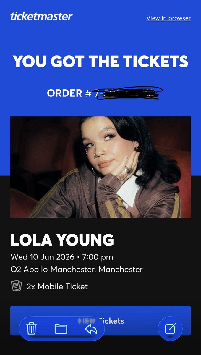 Still buzzing that I managed to get tickets to see <a href="/lolayounggg/">LOLA YOUNG</a> 🎟️🔥 Absolutely can’t wait for this one – her voice is unreal and the atmosphere is going to be incredible. Counting down already!

#LolaYoung #LiveMusic #GigNight #ManchesterMusic #CantWait