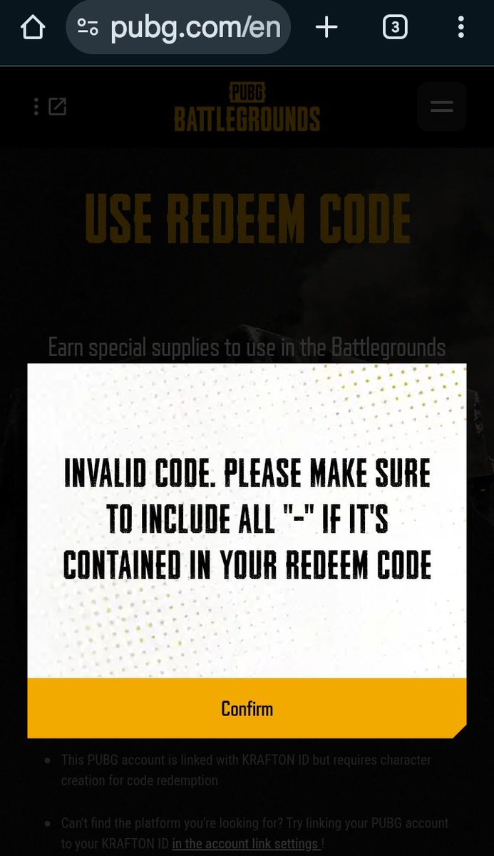 Jagerboost's tweet photo. @PUBGEsports @erenbush9 @corgigrandma @Theonesythan @az1mov007 Si me mandaron un código pero no sirve 🤷  es fraude ? https://t.co/wmmZ530vUJ