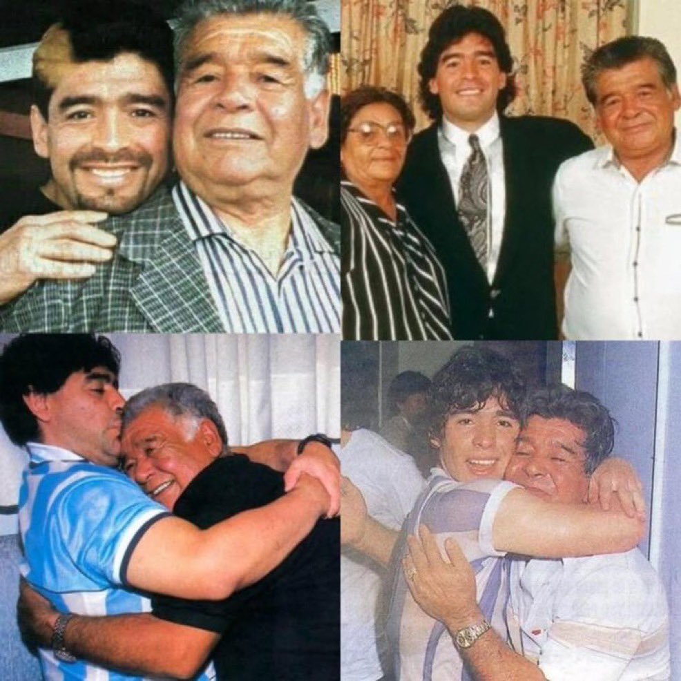 Diego Maradona: "Mi padre era pobre y trabajaba desde la mañana hasta la noche haciendo trabajos duros y pesados... Pero cuando llegaba a casa, nos decía que simplemente había salido a caminar para traernos juguetes para jugar".

Cada mes, se aseguraba de que tuviera todo lo