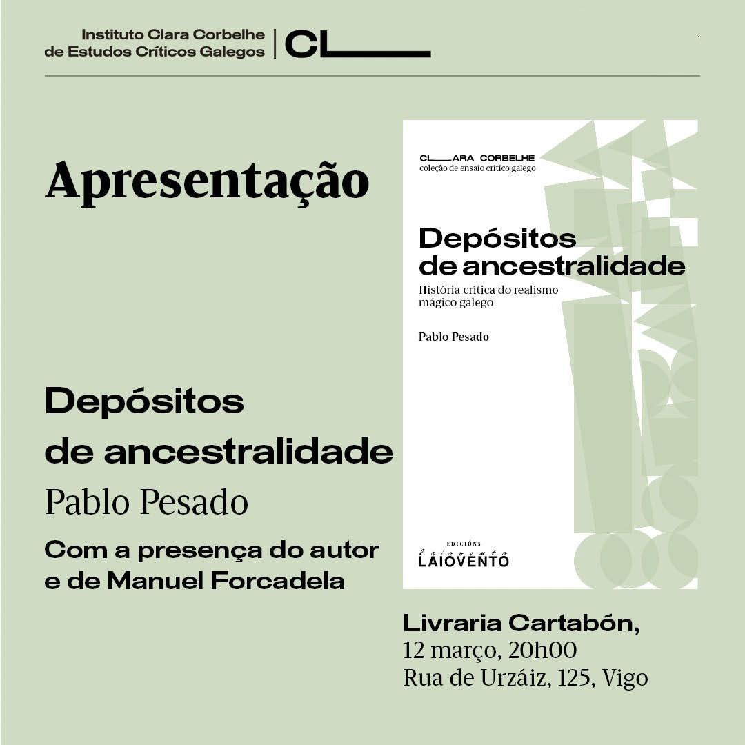 aelg's tweet photo. Vigo: Pablo Pesado apresenta Depósitos de ancestralidade: https://t.co/kfJhuF42S4 @PabloPe @ManuelForcadela @ClaraCorbelhe @Cartabon_Libr https://t.co/XTUPOKZoo2