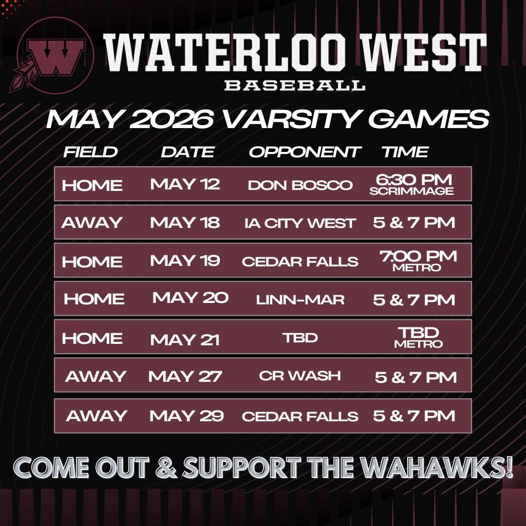 Waterloo West Baseball tweet media