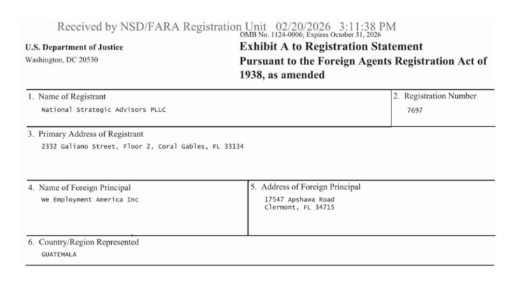 🧵1/3 El nuevo lobby registrado por el Departamento de Justicia de EEUU, para incidir en altas esferas estadounidenses, contratado para iniciar el 18 febrero, responde a los intereses de Manuel Baldizón Vargas e Isaac Farchi y su partido Cambio.
elobservadorgt.org/2026/03/02/ele…