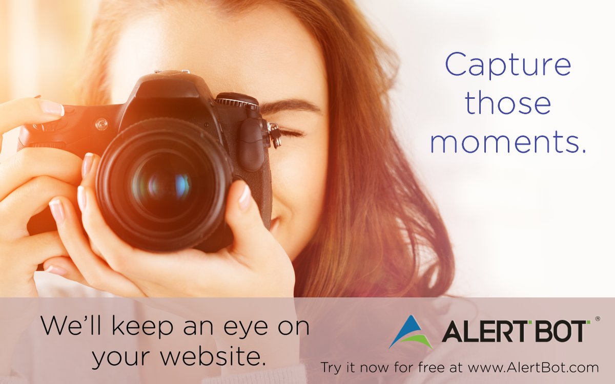 AlertBot's tweet photo. Capture those moments. 📸
We'll keep an eye on your website. 👀

Try AlertBot totally free today at https://t.co/YeZck9zRM9

#webperf #websiteperformance #peaceofmind https://t.co/jD221gRU2n