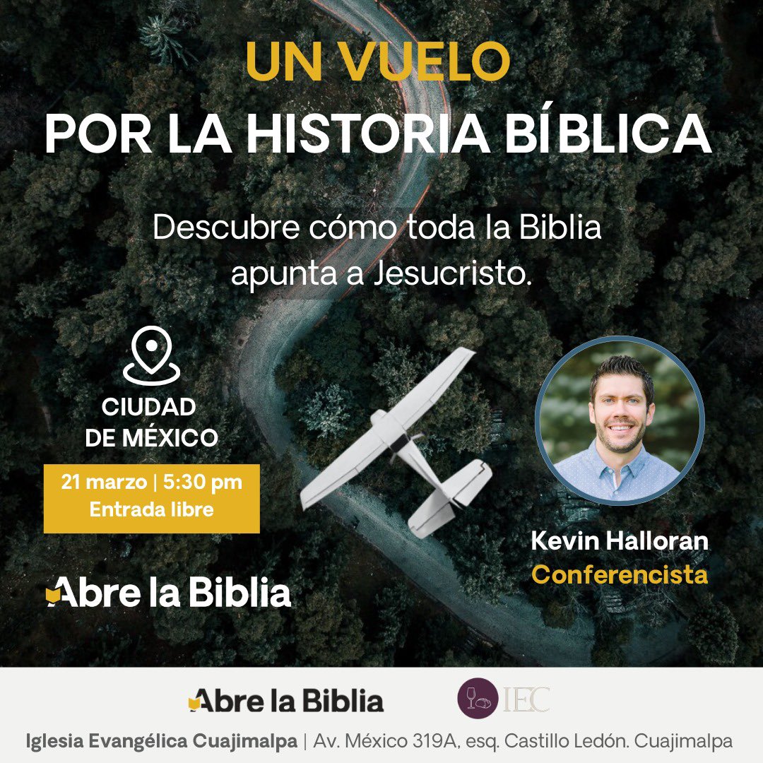Estamos agradecidos por la oportunidad de servir a creyentes en Ciudad de México mientras compartimos "Un vuelo por la historia Bíblica" ✈️📖

Oren para que este evento fortalezca a la iglesia en México🙏

Para más información sobre el evento visita: abrelabiblia.org/cdmx/