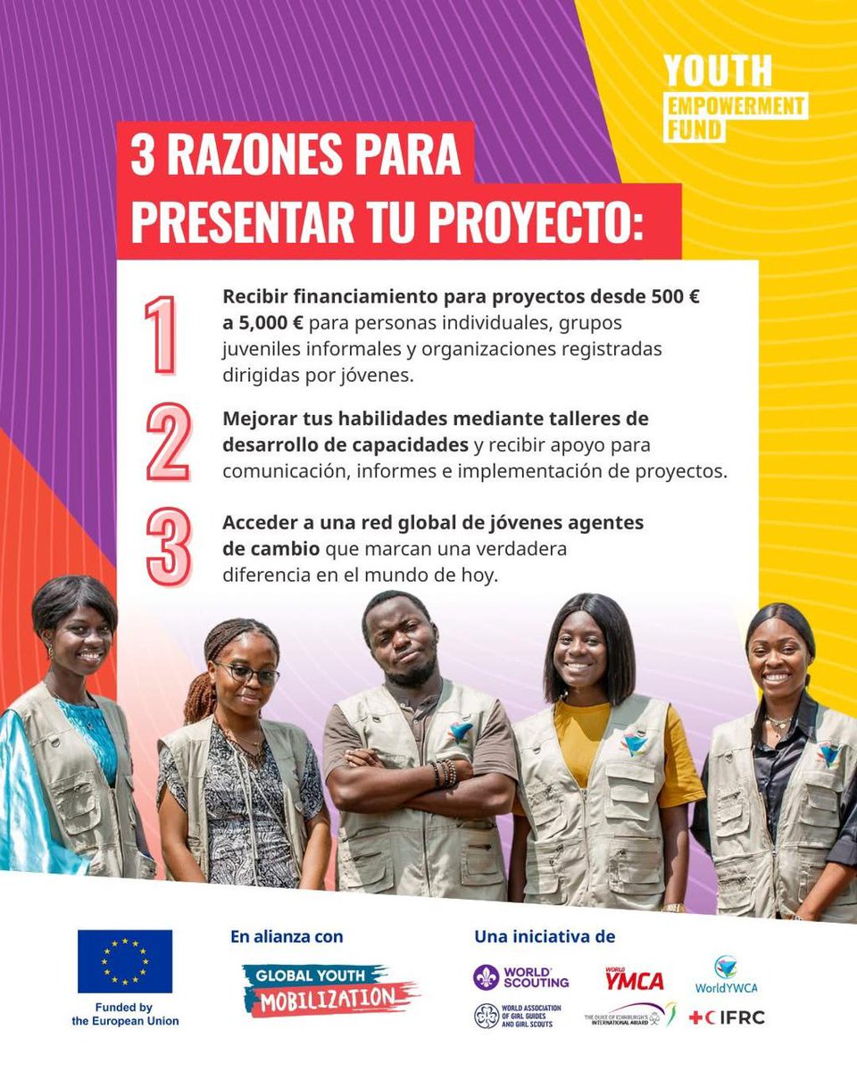 UEenHonduras's tweet photo. La #juventud tiene el poder de transformar el mundo. 🌍

📢La convocatoria del  Youth Empowerment Fund  está abierta para apoyar proyectos liderados por #jóvenes que generen un impacto real en sus comunidades. 

🗓 Fecha límite: 31 de marzo de 2026
🔗https://t.co/xX6U6nPNIy https://t.co/7LPYjUu6mT