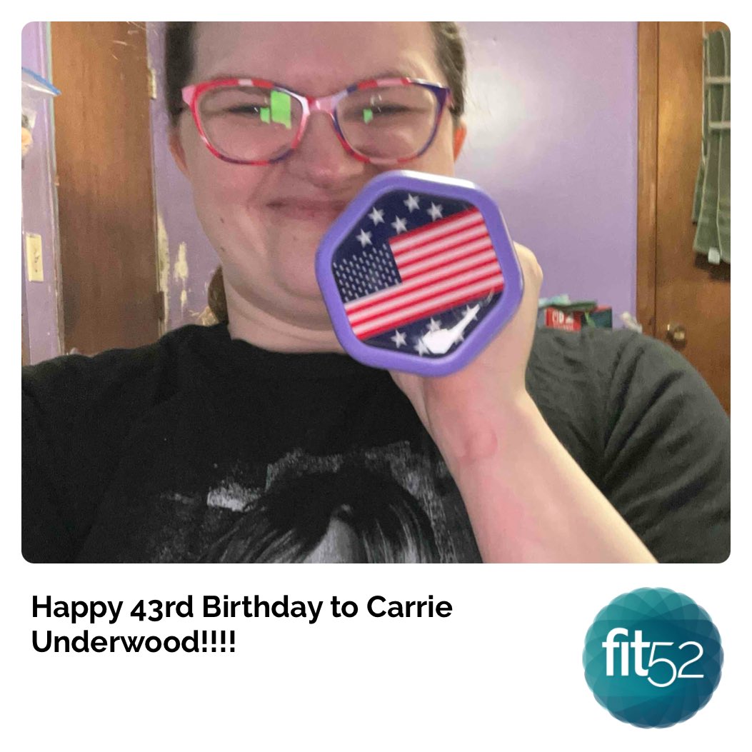ErinLBarton's tweet photo. My @fit52 Generator is Complete! Happy 43rd Birthday to @carrieunderwood!!! Now Onto Watching 3 iCarly Episodes iMeet the First Lady, iLost My Mind and iOpen a Restaurant! #fit52 #fit52life #fit52lifestyle https://t.co/C1L930Psva