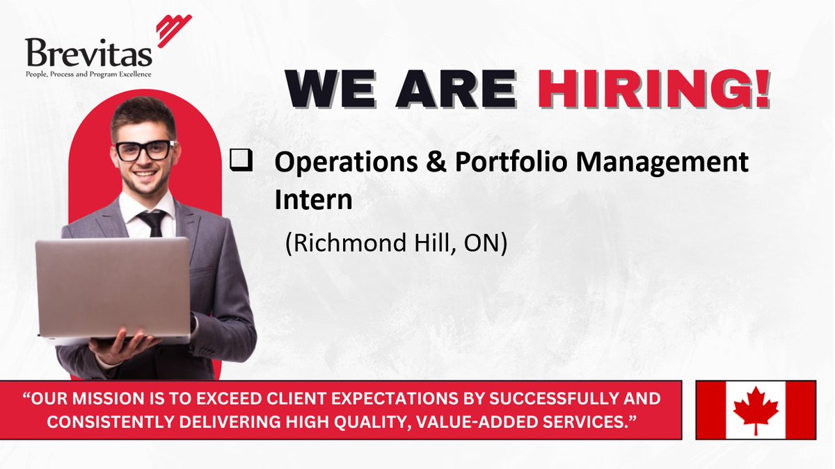 BrevitasInc's tweet photo. Operations &amp; Portfolio Management Intern, Richmond Hill, ON. 
https://t.co/Ie8Wmz61kB

#hiringalert #OperationsIntern #PortfolioManagement https://t.co/kEtIUMzI5q