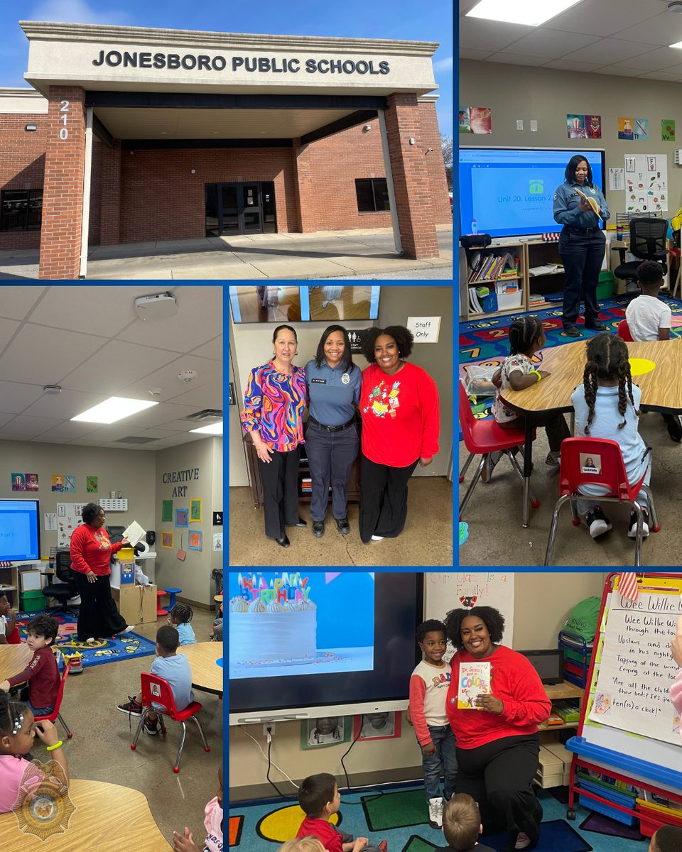 ADCPIO's tweet image. For #ReadAcrossAmericaWeek, staff from the McPherson Unit had the opportunity to visit the Jonesboro Public School to read to students. Staff surprised students with goodie bags and promised they would be back next year.