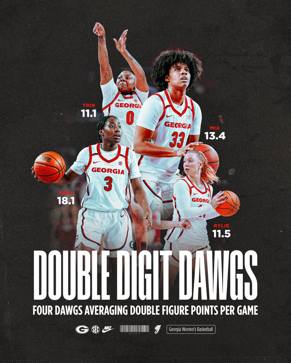 Nonstop scoring efforts from these four 👀

First time since the 2012 that 4️⃣ Lady Dogs have finished the season in double digits 😮‍💨

#GoDawgs