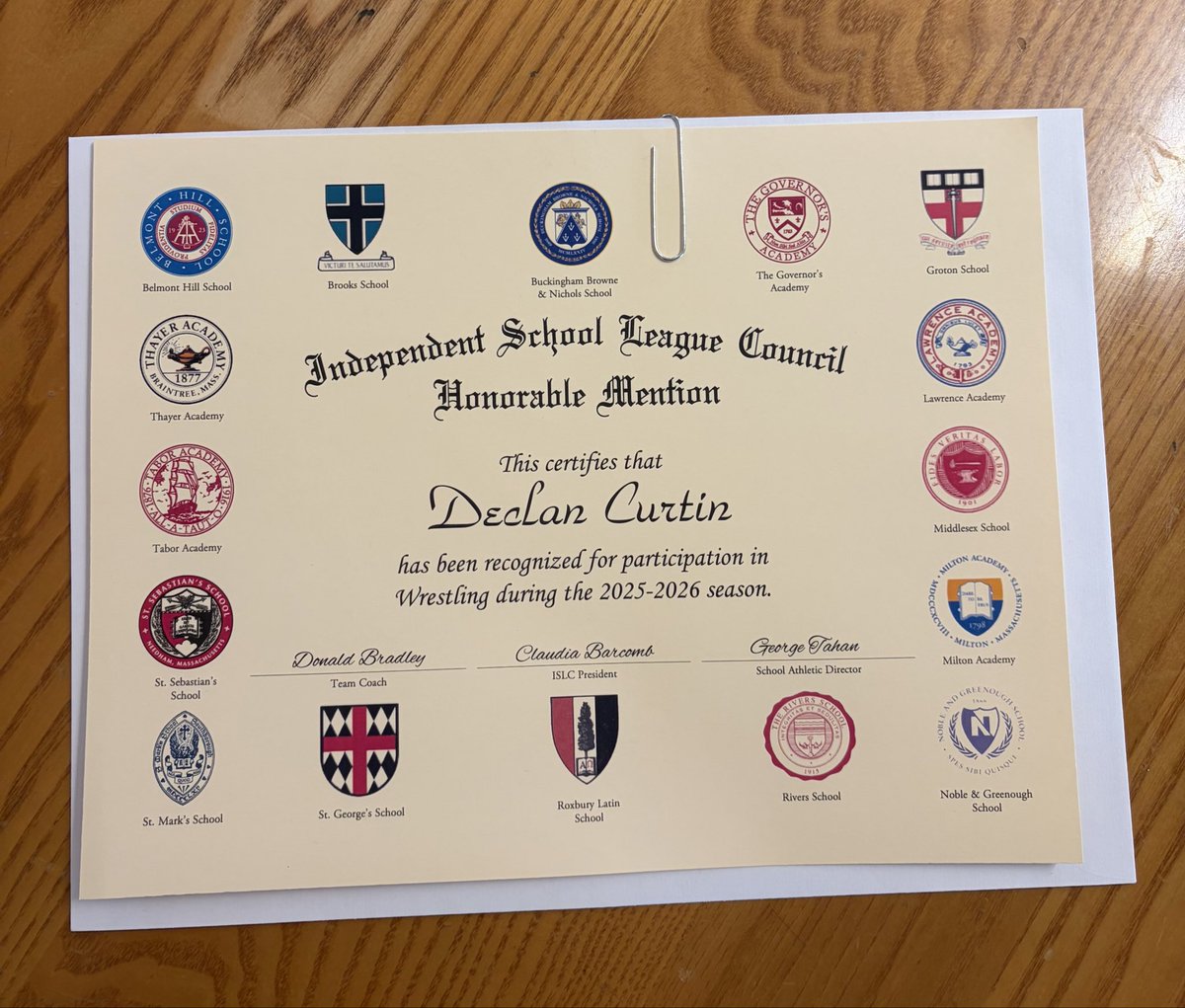 DeclanCurtin12's tweet photo. Winter awards with BH Wrestling
- All ISL HM
- ISL Team Champs
- 4th in NEPSAC
@BelmontHillFB @NE6FB_Recruits https://t.co/OFlSosMaan