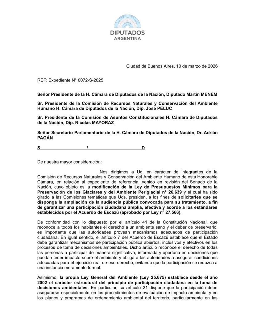 Más de 18.000 personas se inscribieron para participar en la audiencia pública por la Ley de Glaciares. Con los dos días previstos inicialmente, apenas podrían exponer unos 200 ciudadanos.

Por eso junto a <a href="/SabriSelva/">Sabrina Selva</a> y <a href="/ZigaranMarines/">María Inés Zigaran</a> pedimos ampliar la audiencia pública. No es