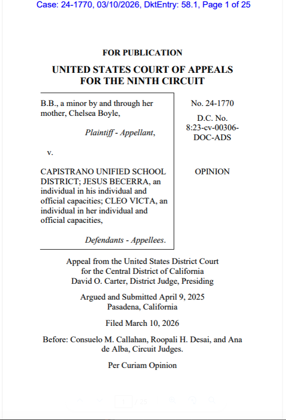 BREAKING: A unanimous 9th Circuit just ruled that first graders have First Amendment rights at school. A 6-year-old was punished for giving a classmate a drawing about Martin Luther King Jr. The court said this violated the student's free speech rights.