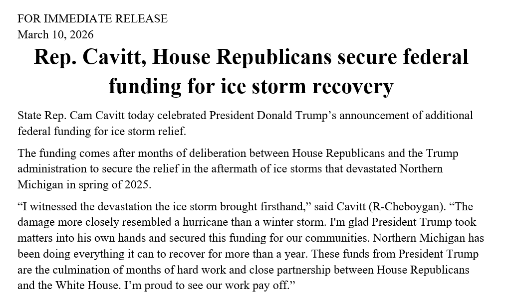 Rep. Cam Cavitt tweet media