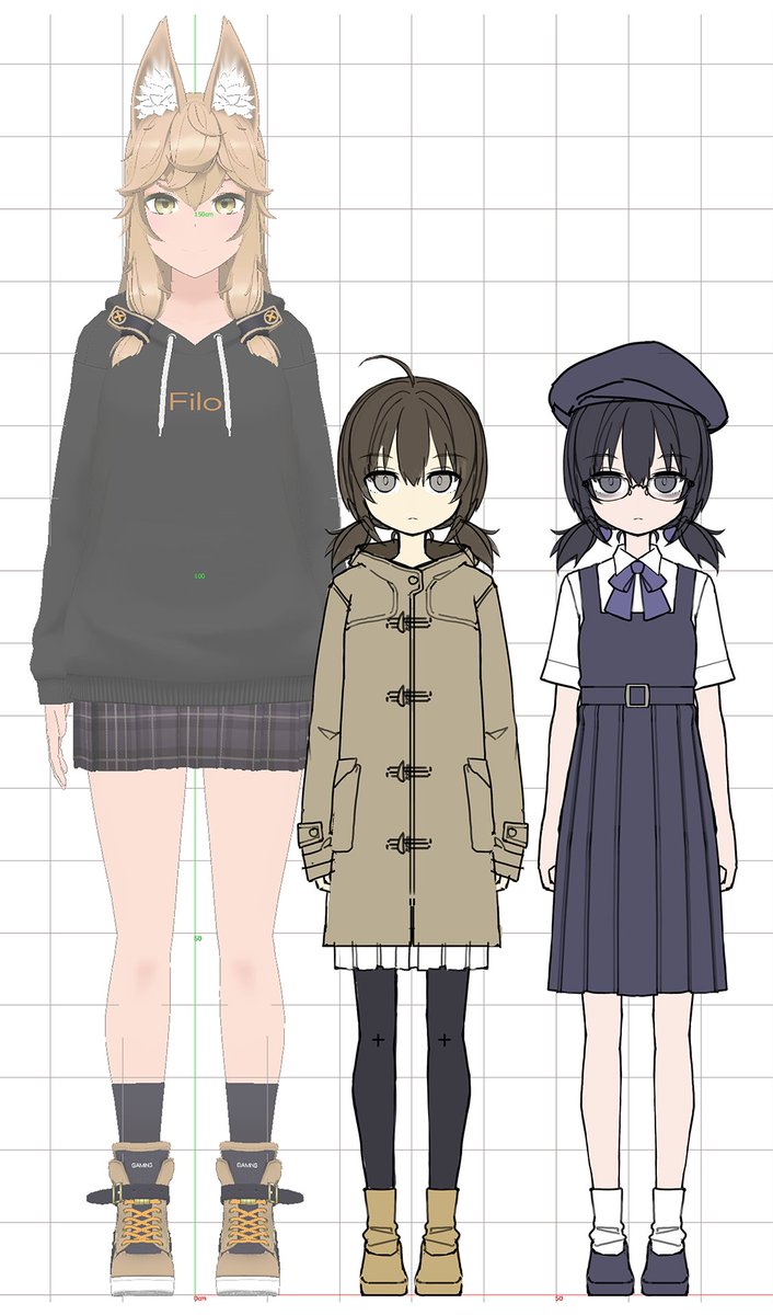 とりあえず、次のVRChat用の3Dモデルアバター案。ガラッと変えてヒョロヒョロ体型で。