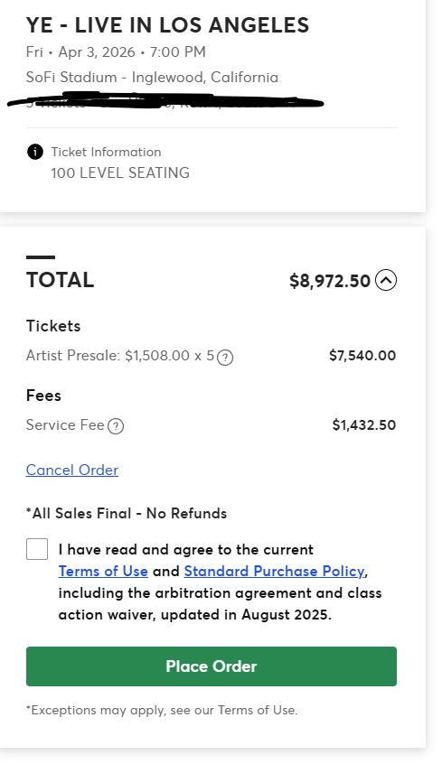 Kanye Fans be rich   Gonna flip these bad boys for 15k easy   #yetickets #ticketmaster #1milllyqueues    get those Kanye Tickets  Ye tickets