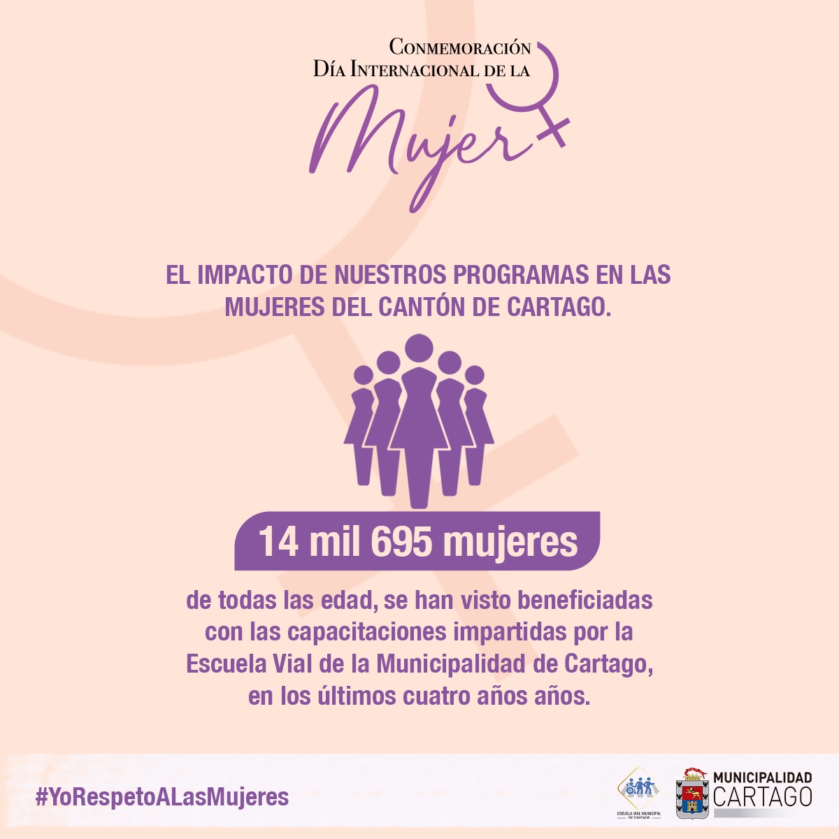 #SemanaDeLaMujer 💜 14 mil 695 mujeres se han beneficiado en los últimos cuatro años con las capacitaciones impartidas por la Escuela Vial de la Municipalidad de Cartago. 🚦📚

La educación también es una herramienta de empoderamiento que abre puertas y mejora realidades.