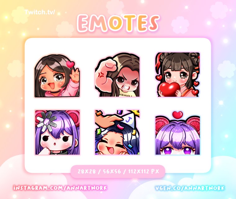 annartwork_'s tweet photo. 🎮 Emotes estilo cartoon/chibi

✔️ Tamaños 28x28 / 56x56 / 112x112
✔️ Listos para Twitch / Discord

🌸 $149 MXN / $9 USD (c/u)

💳 PayPal (+ comisión de $2usd) o transferencia para MX 
📩  Entrega digital  | 1 ronda de cambios incluida

#emote #twitch #streamer #vtuber https://t.co/r2NxYOMbKP