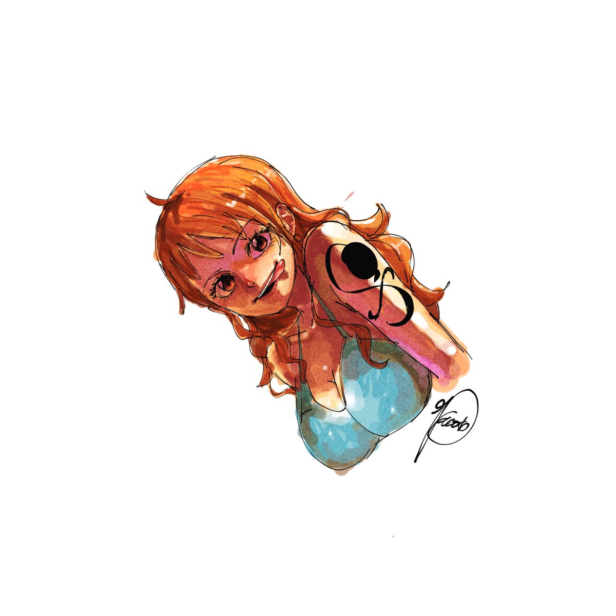 Petit dessin de Nami en vite fait 
#onepiece #nami