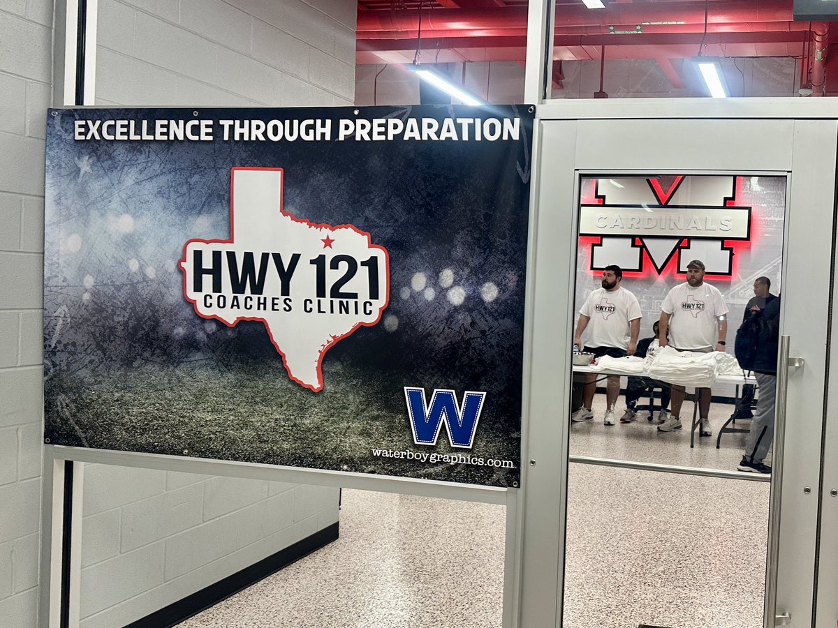 Waterboy_Miles's tweet image. @waterboy_tx was fortunate enough to partner with Coach Nally and the HWY 121 Coaches Clinic at @MHSCards this past weekend. Coaches coming together to better themselves…LOVE IT!
#WaterboyGraphics #WeBrandBig #WhenCultureMatters