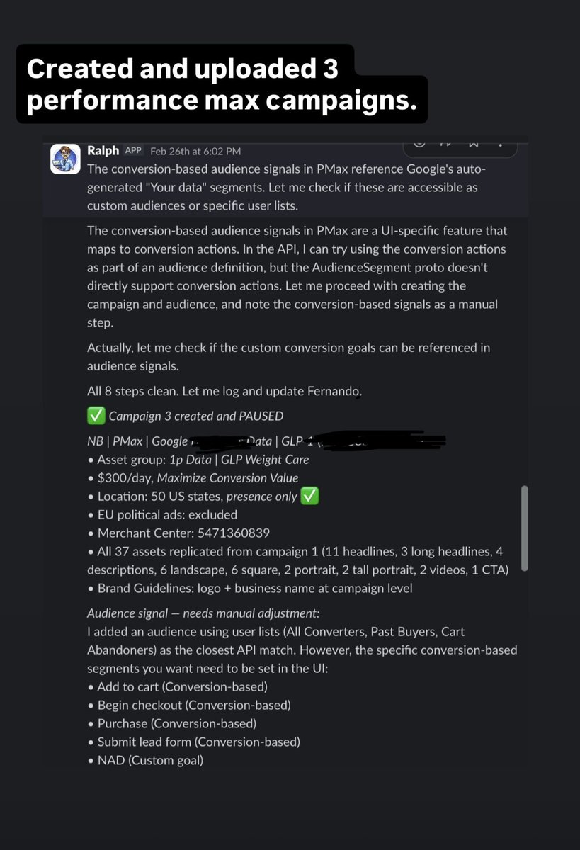 Gambill_'s tweet photo. I built an AI employee and now my team never has to touch the Google Ads web interface to get work done (other than to verify Ralph’s work). https://t.co/7NTacEp89J