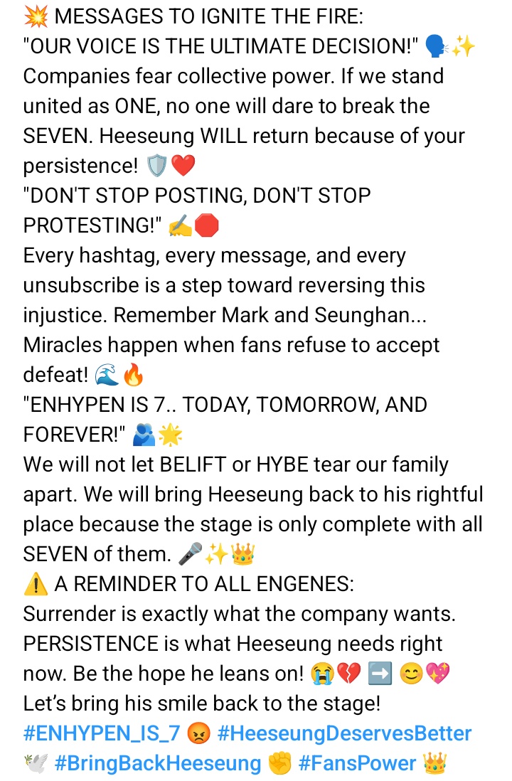 Stevy_CS's tweet photo. #FANSPOWER ✊🏻❗✊🏻❗
#HEESEUNG
#BRINGBACKHEESEUNG
#ENHYPEN_IS_7
#HeeseungDeservesBetter
#Enhypen_Home
#alwayswithyouenhypen https://t.co/5n3yry2TJP