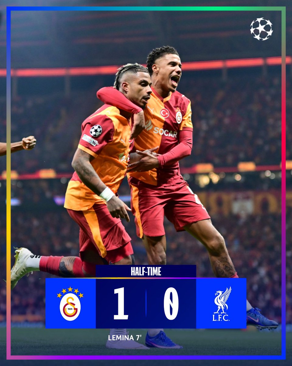 Galatasaray lead at the break...

#UCL