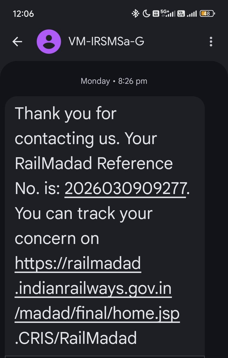 bjn_ramsingh's tweet photo. @RailwaySeva @drm_lko 139 पर बात भी की थी लेकिन कोई समाधान नहीं प्राप्त हुआ था । बस इतना बताया गया कि हम चेक करते हैं और उस के बाद रेफरेंस को बंद करने का msg इनबॉक्स में आ गया। https://t.co/OtzggAtqzE