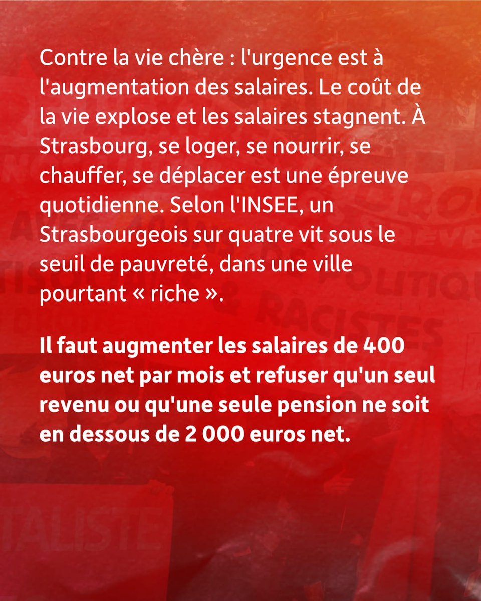 Communiqué de notre liste « Strasbourg, ouvrière et révolutionnaire »
⠀
Voter et faites voter pour des révolutionnaires aux élections du 15 mars prochain ! 🚩