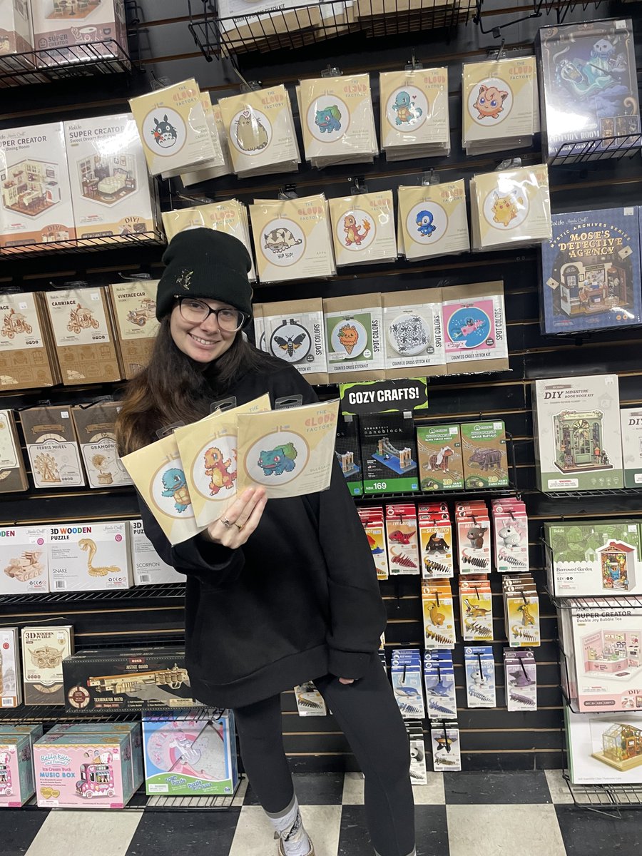 Cozy craft night!!! Snag a cute cross-stitch kit and get crafty!! 🔥🔥