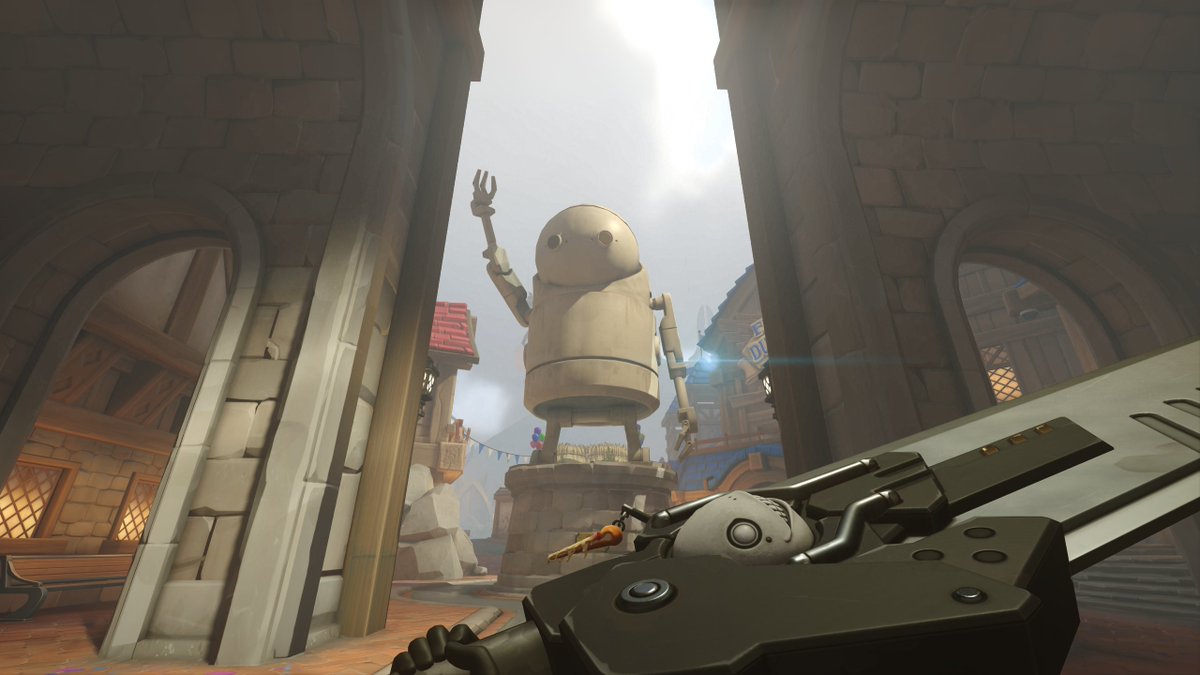 They changed the Statue on Blizzard World for the NIER Collab