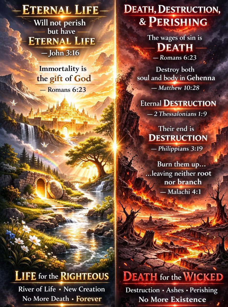 The Bible often describes what happens to wicked or unrighteous people using words like death, destruction, perishing, and being burned up. 

These verses show a  pattern: the righteous get eternal life, while the wicked face a final end.

Here are some key Bible verses that