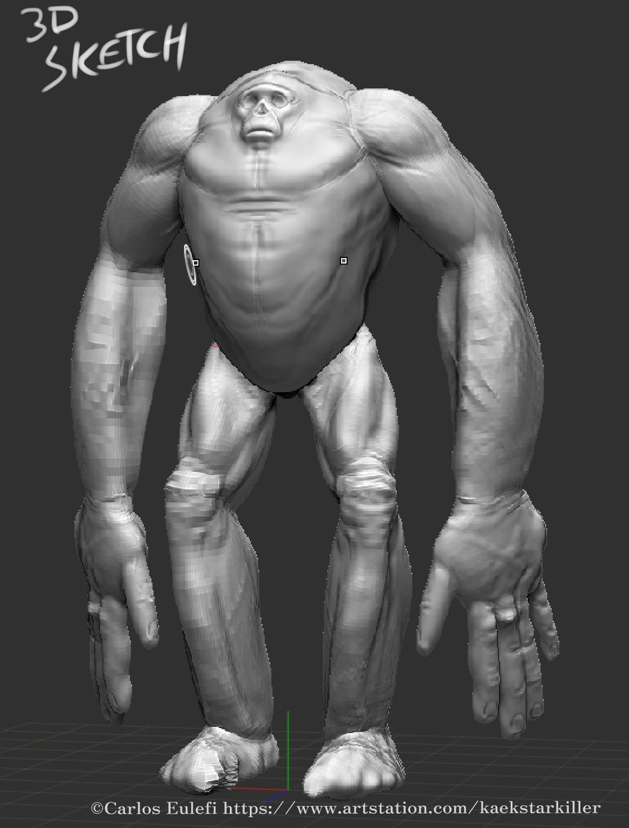 Kaek_art's tweet photo. Made a MURU, a tall headless monster with long arms  from chilean mythology, it appears just before earthquakes and natural disasters, there's even a police call describing that creature just before the 27-F 2010 earthquake, quick z-brush potato sketch+clip studio paint #Muru https://t.co/yq7osd1irM