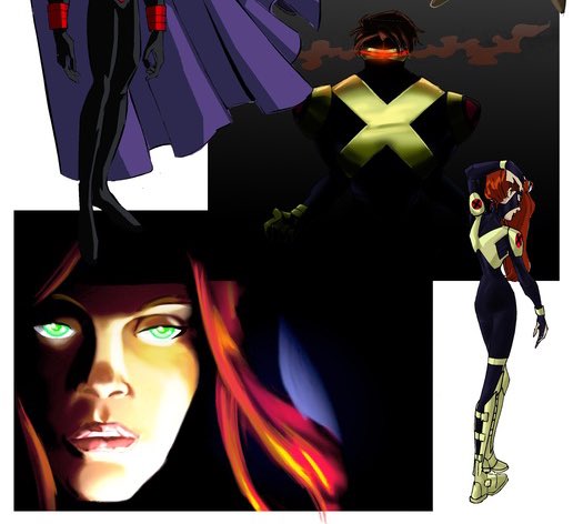 vanarkrid3's tweet image. X-Men Evolution concept art of Jean Grey and Cyclops