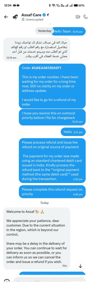 KhanOracledba's tweet photo. @AssafCare @mcgovsa_care What kind of reply do you give. Do you even read the complaint or just reply with scripted replies.
@dubaiDETTeam @mcgovsa_care 
I am fed up with people worst customer service. 
Help me to resolve this as soon as possible it's almost 20 days now without any resolution. https://t.co/TNDWLvCm3V