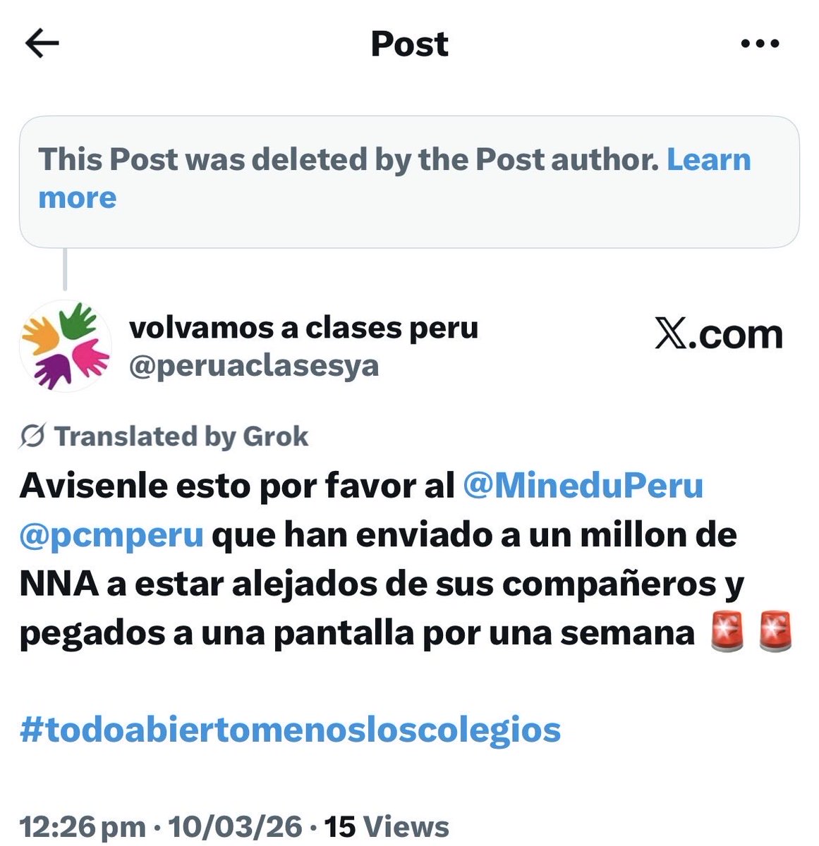 volvamos a clases peru tweet media