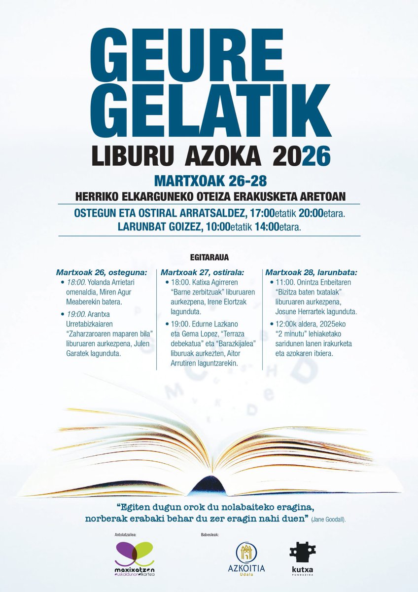 IraitzOM's tweet photo. @MaiteLpezLasHe1 Geure Gelatik Liburu Azoka @maxixatzensarea k antolatzen du, ikusten ez den borondatezko lan nekezarekin. Benetan soberakoa eta mingarria azkoitiarra eta elkarteko bazkide izanda horrelakoak irakurtzea.

Eta transfobia ere soberan, noski!

Bestalde, animatu denak azokara! https://t.co/5eXYaaF1B0