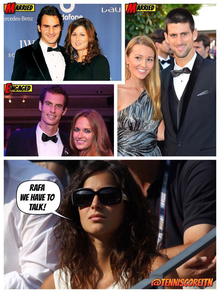 Hoy, en mini historia random: cuando tenía 12 años, Tsitsipas había empezado su propia cuenta de Facebook y Twitter con info de tenis llamada Tenniscore ITN (International Tennis News) y hacía este tipo de memes, con noticias de Federer, Nadal y Djokovic, principalmente.