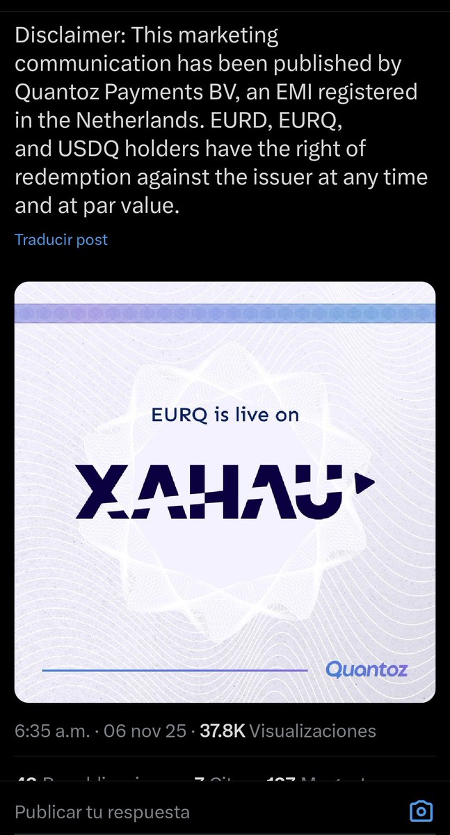 realjano's tweet image. Common sense. Why did Quantoz choose to launch $EURQ on @XahauNetwork before Stellar? Almost 2 months before.
@Quantoz knows!
$XAH is so undervalued at less 2 cents.
#MiCA #stablecoins #euro @XahauCommunity @StellarOrg