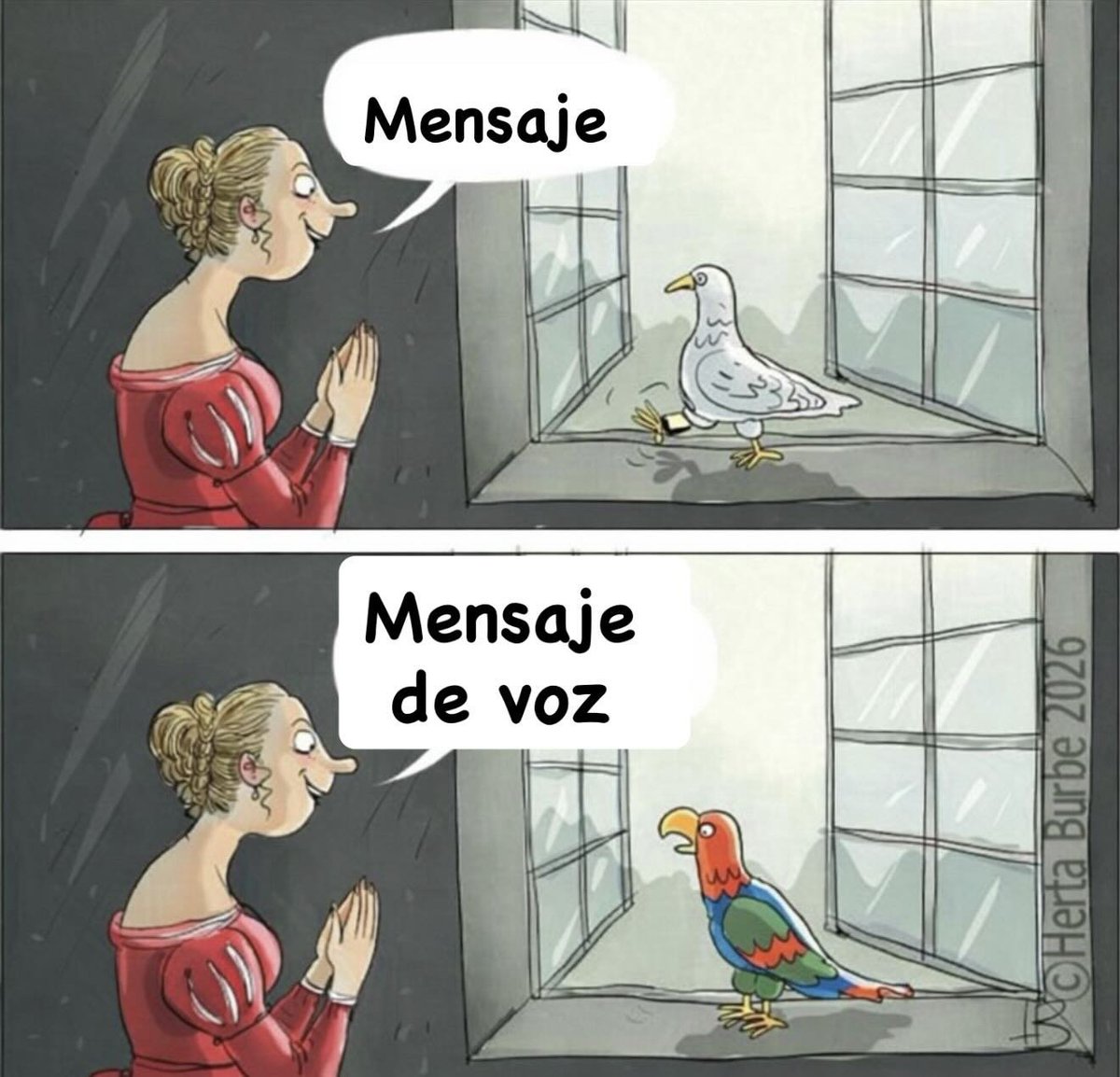 En caso de que no haya internet, pero haya una paloma y un loro. XD