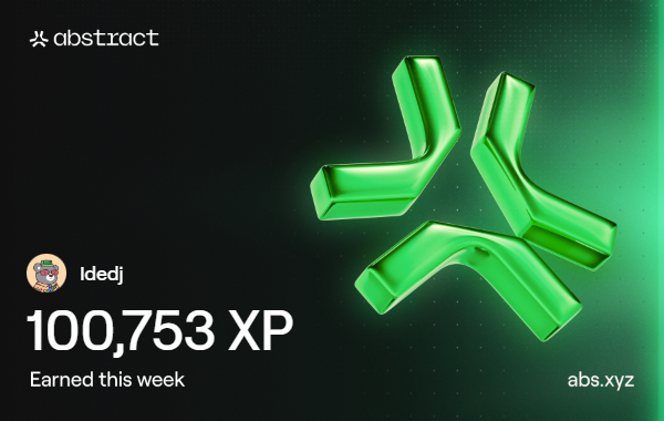 Idedj's tweet photo. Not a bad week on @AbstractChain ✳️

I wonder how much XP was earned from buying Xeet creator cards... https://t.co/jfYhrgJ5lI