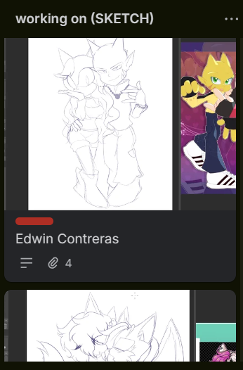 Today I started sending the progress in sketches of some commissions I still have to finish, but my stomach is upset, so I'm going to rest a little bit to be able to make progress