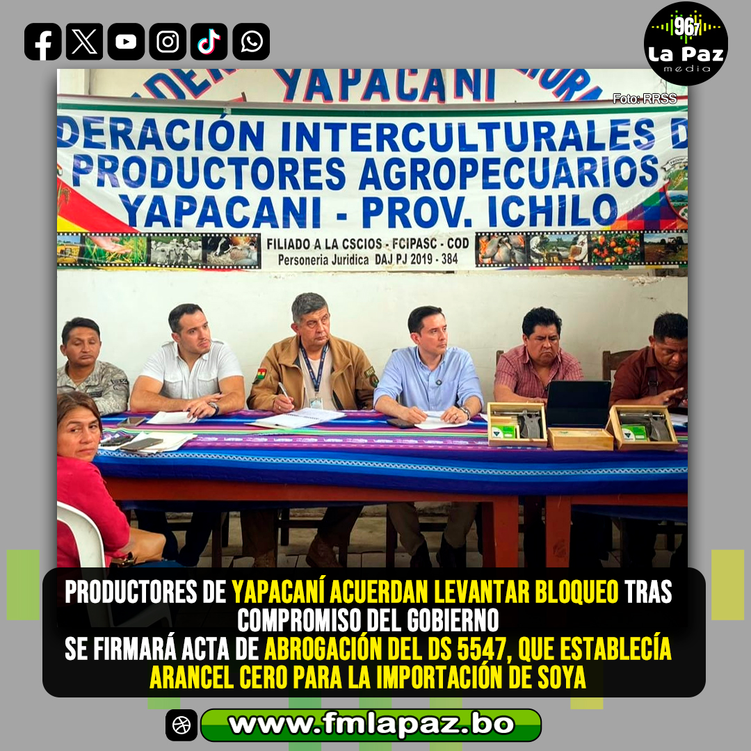 lapazmedia967's tweet image. Lee la nota ⤵️
fmlapaz.bo/productores-de…
#Yapacaní #Bloqueo #Soya #Bolivia