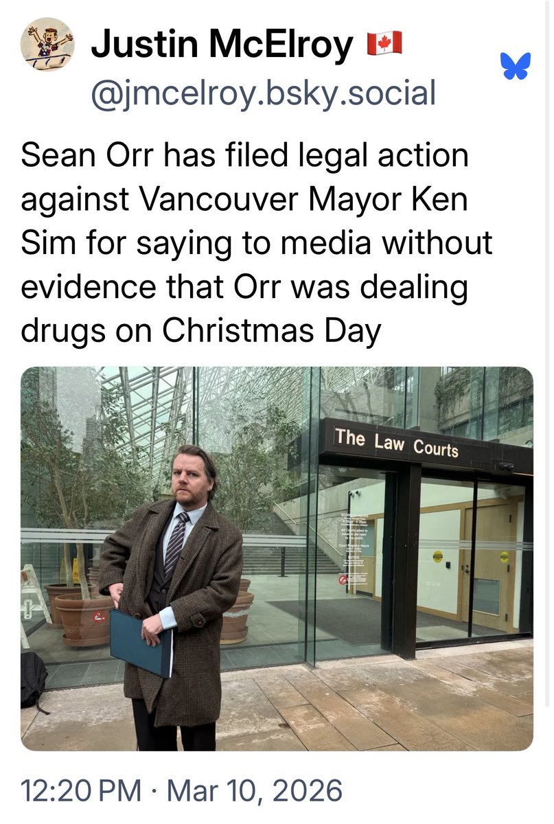 JasJohalBC's tweet image. From Justin McElroy. 

Ken Sim is being sued for defamation, as he sues for defamation, or as we say in #bcpoli just another Tuesday. #vanpoli