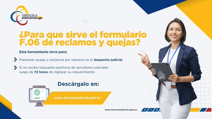 StoDomingoCJ's tweet photo. Tus escritos deben ser atendidos dentro del plazo legal.

⏰Si transcurren 72 horas sin respuesta, la normativa te faculta a presentar una queja formal.

📋Usa el #FormularioF06 para garantizar el respeto al debido proceso: https://t.co/zCvGUpnjrg https://t.co/fhFCiRz0Ph