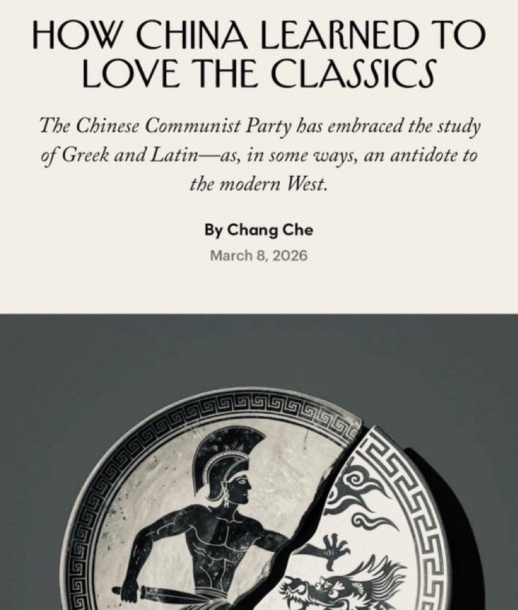 Do you understand how significant this is?

The Chinese government realized the stories that made the West has given the West a massive civilizational advantage. 

But since the postmodern West largely abandoned those stories, the Chinese see an opportunity. 

If they could build
