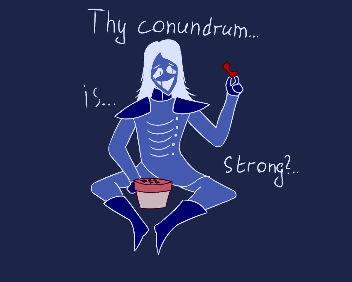 He was tortured by the square holeth for 100 years

#deltarune #rouxlskaard #shitpost #doodle